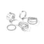 New Creative Simple Spiral Three-dimensional Cross Tail Ring 5-piece Set