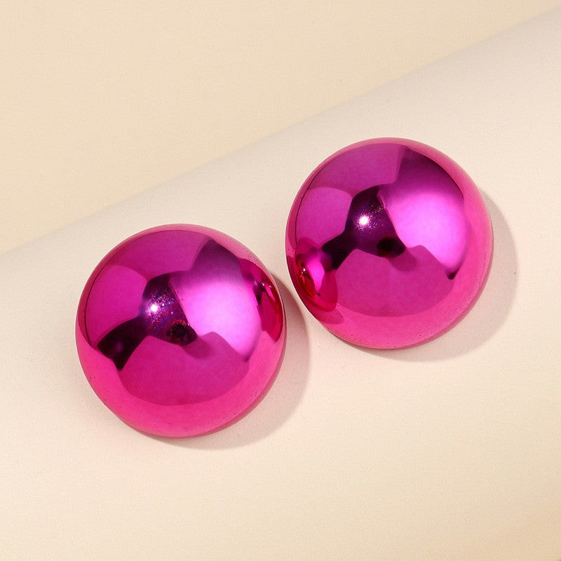 Candy Color Acrylic Round and Star Stud Earrings for Women