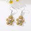 Fashion New Cartoon Gingerbread Man Small Resin Earrings Three-Dimensional