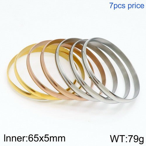 European Fashion Multicolor Round Titanium Steel Women's Bangle Bracelet