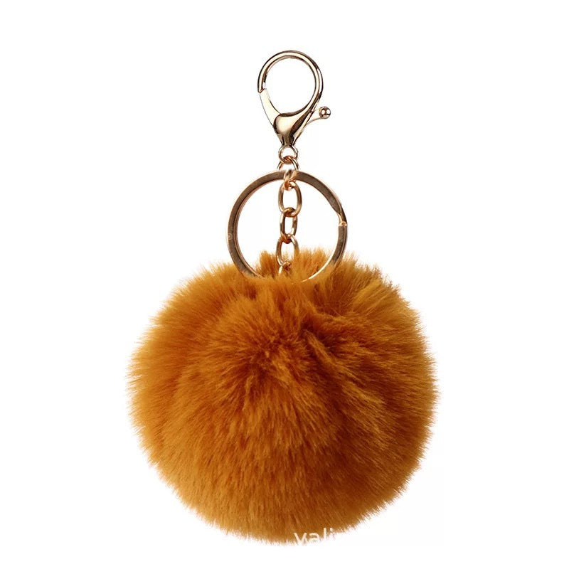 Fashion Faux Rabbit Fur Pom Pom Keychain Accessory 8cm