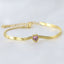 14k Gold Plated Heart Shape Zirconia Snake Chain Bracelet for Women