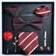 Business Stripe Polyester Men's Tie Gift Set - 8 Piece Collection for Weddings and Formal Occasions