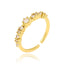 18K Gold Plated Geometric Pearl Zircon Open Ring