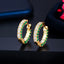 1 Pair Korean Style Zircon Inlay Circle Earrings 14K Gold Plated Copper