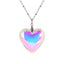 Sweet Artistic Heart-Shaped Stainless Steel Pendant Necklace with Colorful Glass Accents