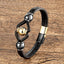 Modern Semicircle Metal Layered Leather Men's Bracelet