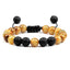 Casual Volcanic Rock Tiger Eye Beaded Bracelet with Adjustable Design