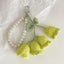 Cute Flower Yarn Pearl Chain Keychain for Women