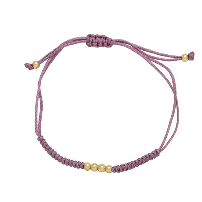 Simple Style Multicolor Braided Rope Copper Beaded 18k Gold Plated Unisex Friendship Bracelets