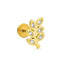 18k Gold Plated Leaf Flower Bee Zircon Lip Stud Earrings - Geometric Cartilage Piercing Jewelry