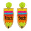 IG Style Cute Letter Beaded Pencil Drop Earrings - Handmade Colorful Seed Bead Jewelry for Teachers