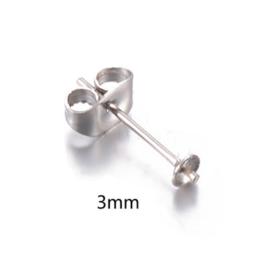 50 PCS Stainless Steel Ear Nuts for DIY Jewelry Making