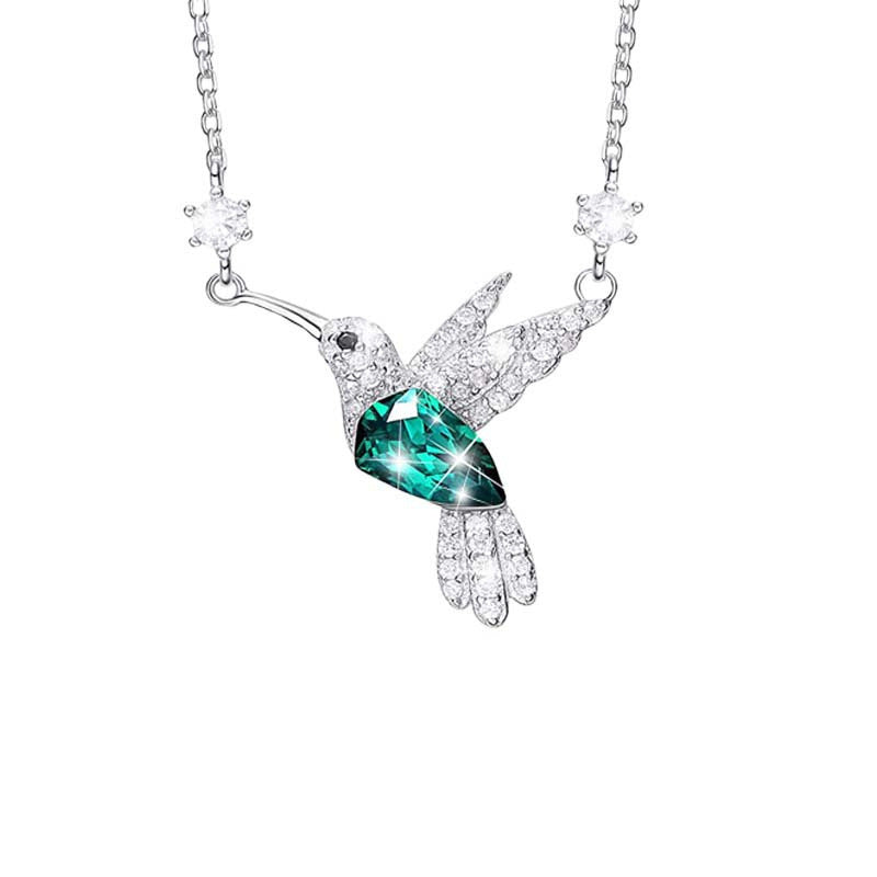 Elegant Hummingbird Zircon Inlay Women's Pendant Necklace