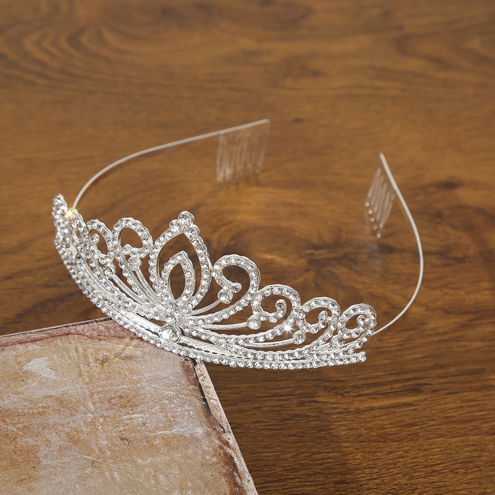 Women's Rhinestone Crown Headband - Elegant Alloy Princess Wedding Accessory