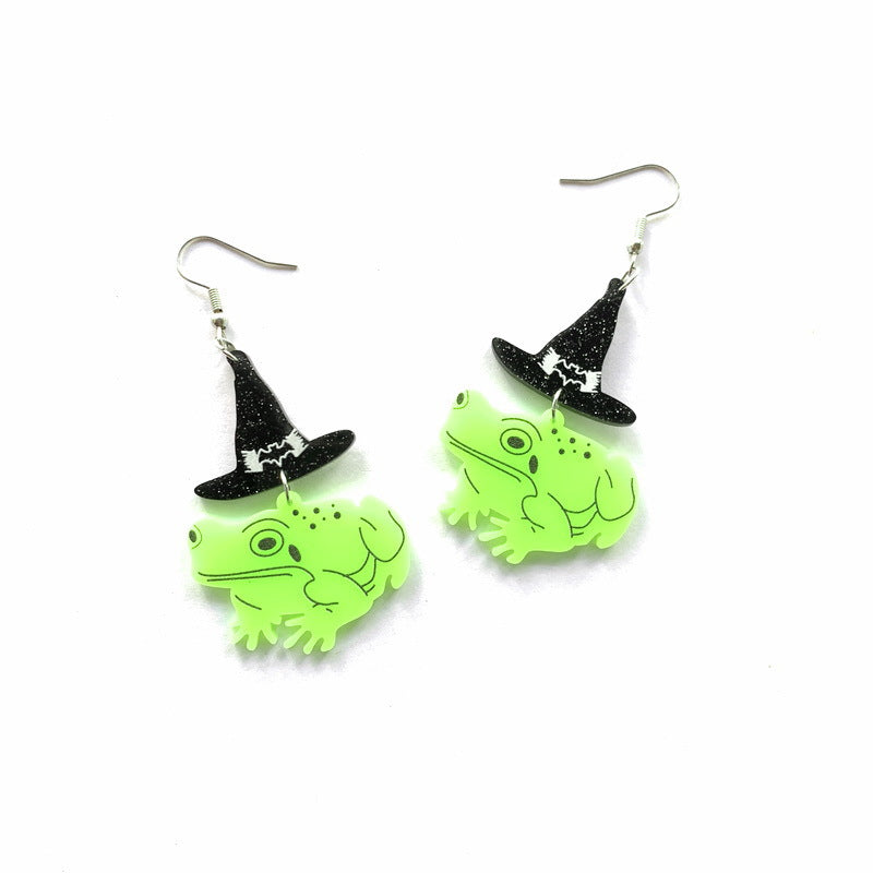 Acrylic Animal Dinosaur Bee Parrot Frog Drop Earrings for Women