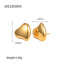 INS Style Heart Shape 16k Gold Stainless Steel Statement Earrings