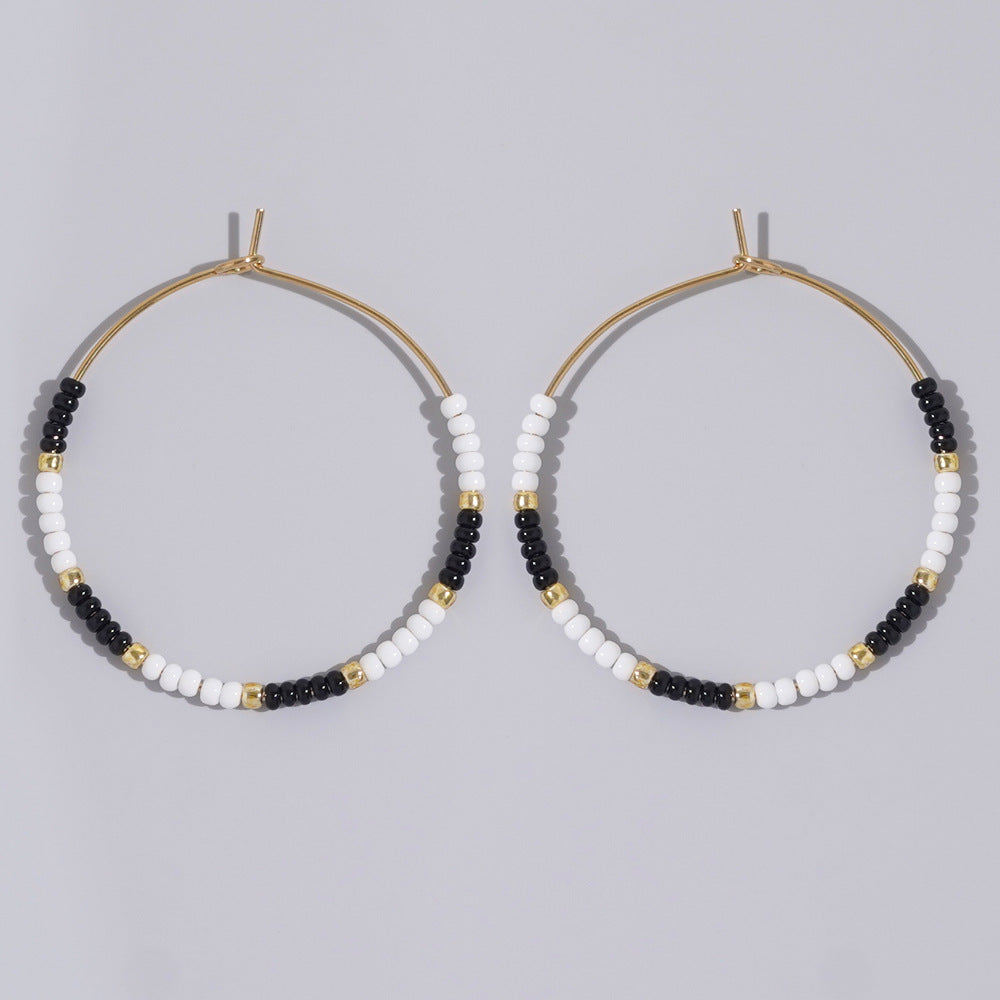 1 Pair Minimalist Rainbow Beaded Glass Earrings for Women