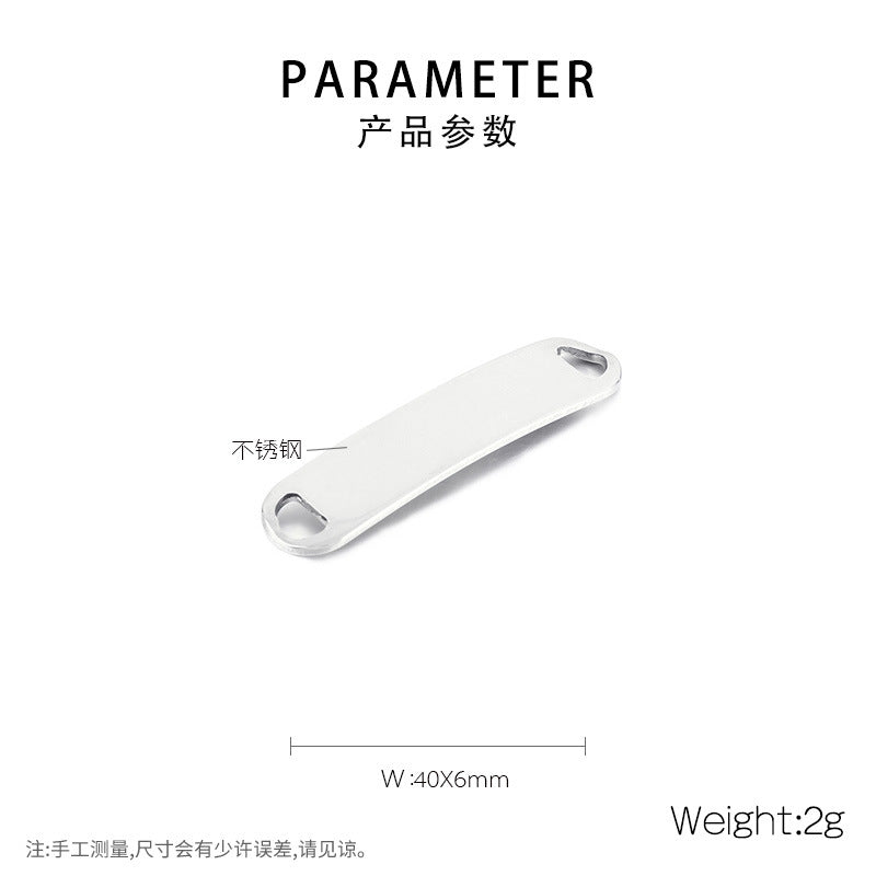 "Stainless Steel Rectangle Double Hole Curved Bracelet DIY Jewelry Accessories"