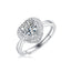 Sweet Heart Moissanite Adjustable Sterling Silver Ring