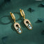 2 Pieces Devil's Eye Inlay Zircon 18K Gold Plated Drop Earrings