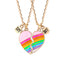 Rainbow Heart-Shaped Pendant Necklace Set for Friends and Couples