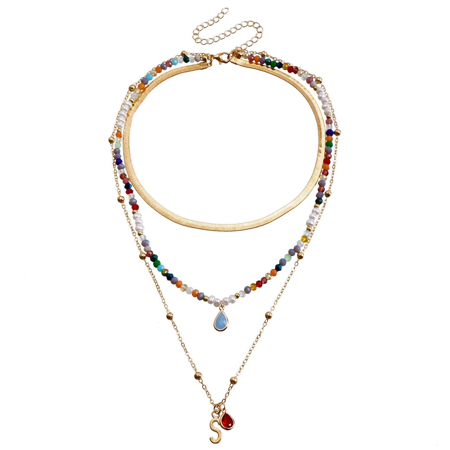 Bohemian Star Moon Multicolor Beaded Layered Necklace