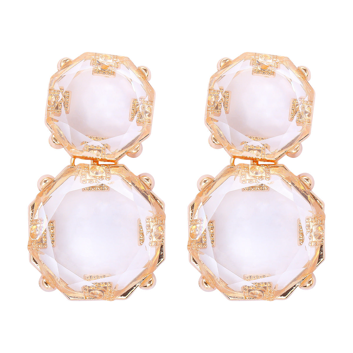 IG Style Geometric Resin Round Drop Earrings for Women