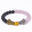 Classic Round Natural Stone Beaded Bracelet with Dragon Head and Matte Tiger Eye Beads