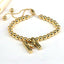 Copper Gold Plated Adjustable Initial Letter Beaded Bracelet for Women