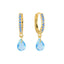 Fashion Water Droplets Brass Inlay Zircon Dangling Earrings 1 Pair