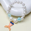Mermaid Starfish Shell Charm Beaded Alloy Bracelet Set for Kids