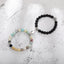 Fashion Round Stainless Steel Natural Tiger Eye Stone Magnetic Couple Bracelets