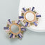 Fashion Rhinestone Sunflower Alloy Statement Earrings