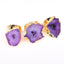 Exaggerated Irregular Agate Gemstone Gold Plated Open Ring