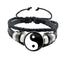 Retro Geometric PU Leather Yin Yang Tai Chi Unisex Bracelet Set