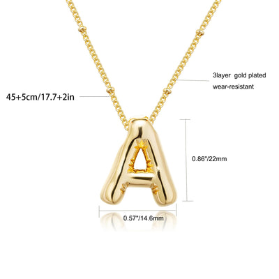 14k Gold Plated Alloy Letter Pendant Necklace