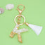 Fashion Letter Tassel Alloy Epoxy Crystal Keychain Pendant