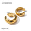 1 Pair Vacation Simple Style C Shape Asymmetrical 18K Gold Plated Stainless Steel Ear Cuffs