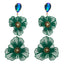 1 Pair Elegant Vacation Classic Style Flower Hollow Out Inlay Alloy Rhinestones Glass Silver Plated Drop Earrings