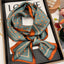 Women's Elegant Mulberry Silk Scarf with Striped and Decorative Design