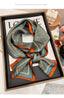 Women's Elegant Mulberry Silk Scarf with Striped and Decorative Design