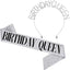 Birthday Princess Costume Set with Glitter Sash and Tiara Headband