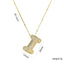 Korean Style Gold Plated Zircon Letter Pendant Necklace