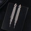 Elegant Crystal Long Cross Drop Earrings for Women