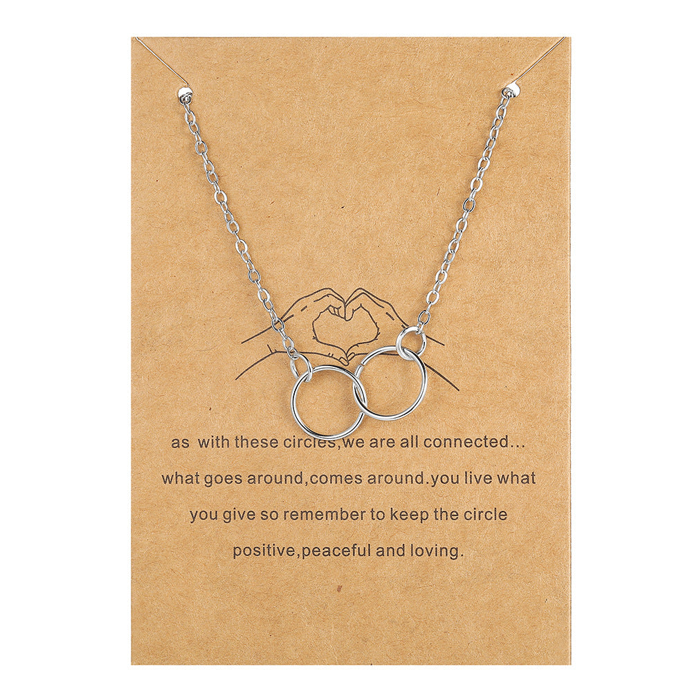 Creative Pearl Feather Clavicle Chain Retro Letter Paper Card Butterfly Elephant Cat Alloy Necklace