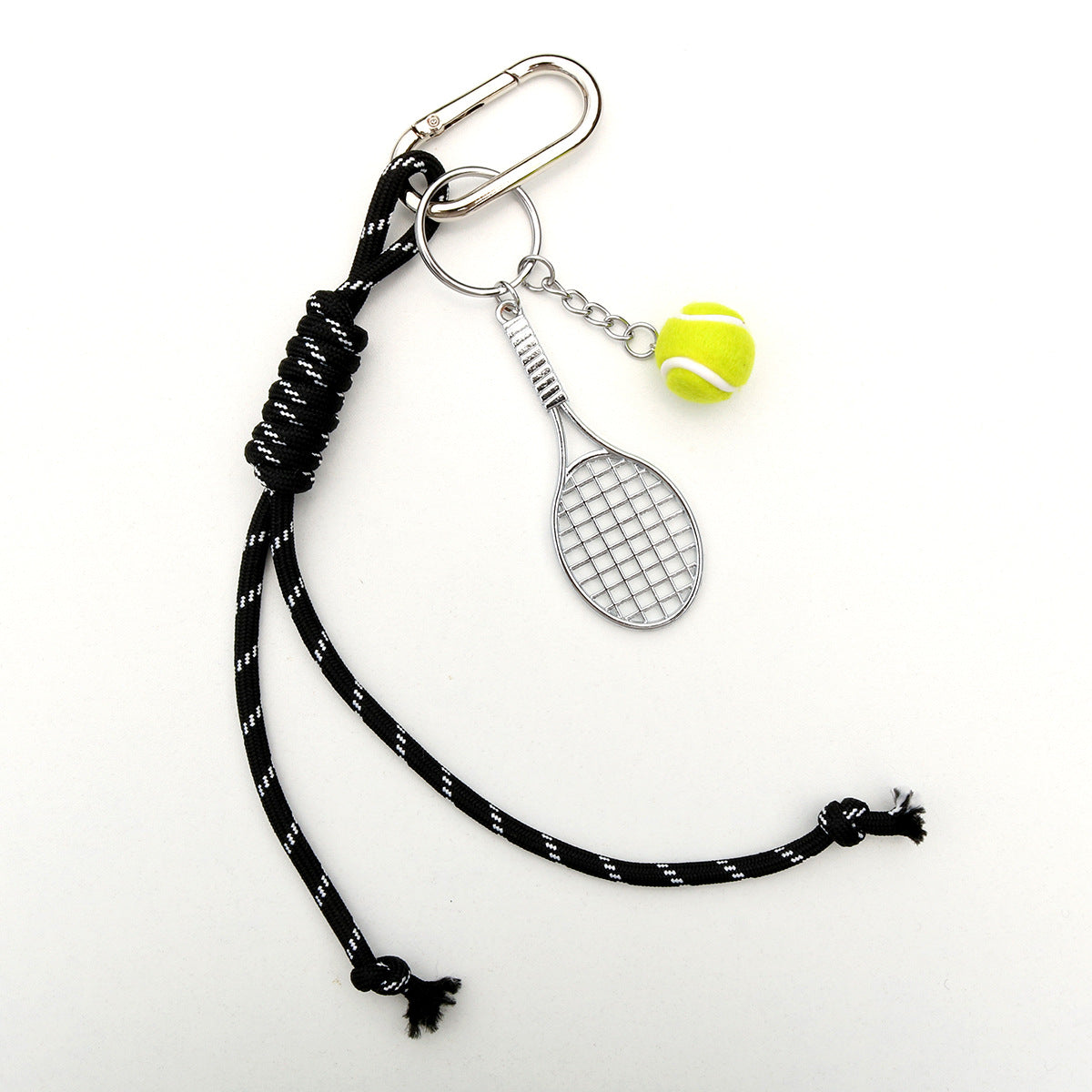 Geometric Nylon Bag Pendant Keychain with Adjustable Colorful Strap