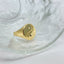 Retro Punk Heart Shape 18K Gold Plated Open Ring