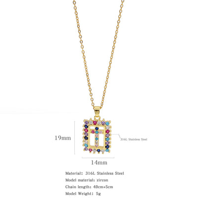 Elegant Multicolor Zircon Cross Pendant Necklace