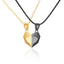 Magnetic Heart Couple Necklace Set with Stone Pendant